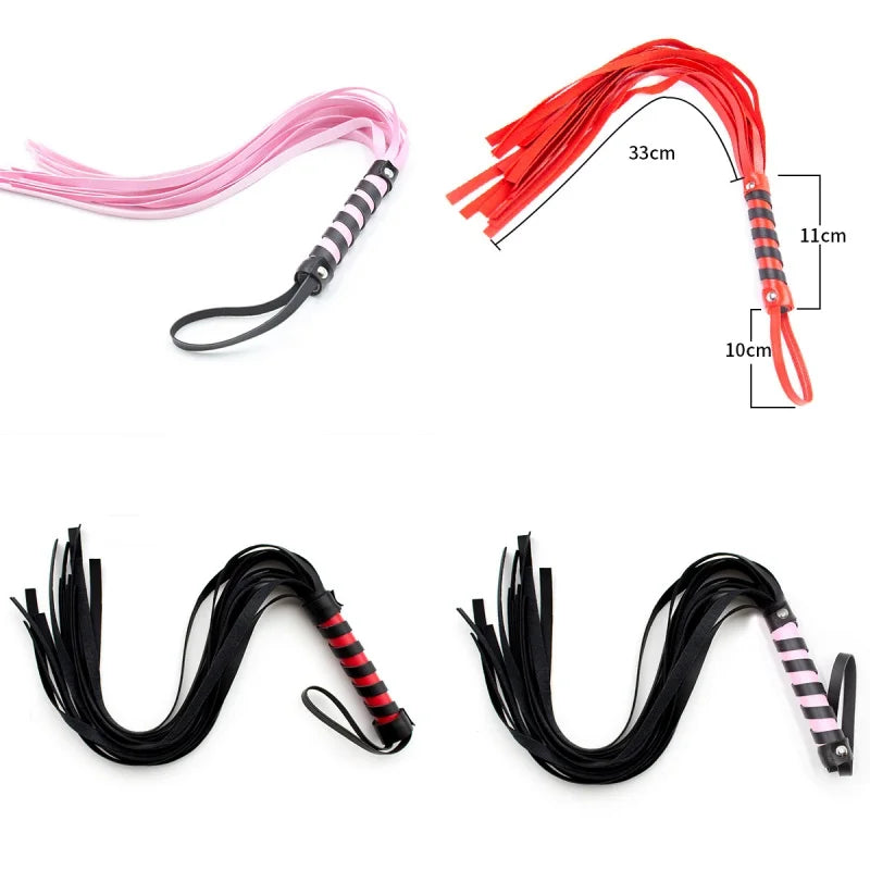 Slave Bondage Set Leather Handcuffs Rope Body Slap Strap Spanking Beat Tassel Whip Sex Toys For Bdsm Adult Games Lash Flog Tool