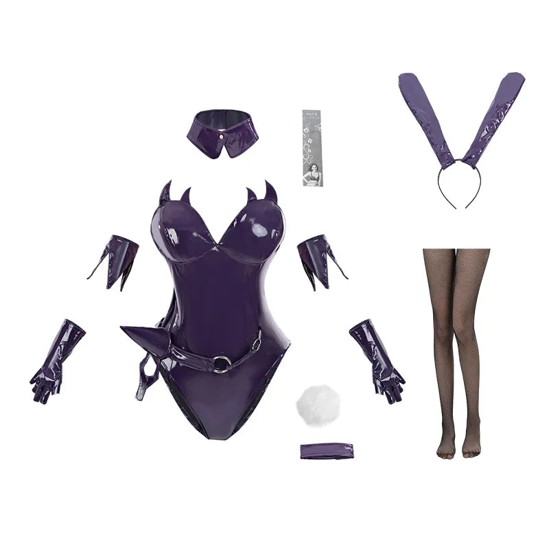 ROLECOS Original Freeing Nazumi Yakuwa Bunny Girl Costume Halloween Party Roleplay Adult Purple Bunny Suit Sexy Women Uniform