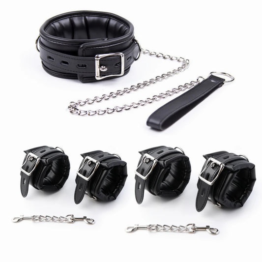 Bondage Kits Extendable Products Leather Restraint Set Handcuffs Ankle Cuffs Bdsm Toys For Couples Women 18 Adult Games