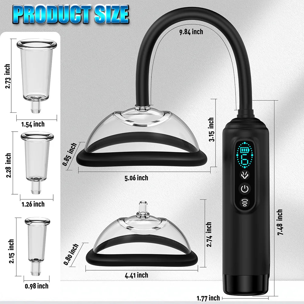 Pussy Pump Nipple Sucking Vibrator,Electric Vacuum Pussy Sucker with 6 Suction Modes,Adult BDSM Sex Toys Clit Sucker for Couples