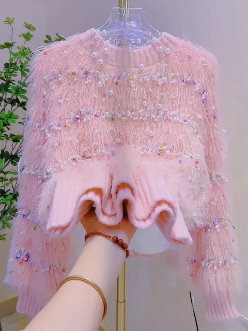 Mink Cashmere Sueter Mujer Oversized Sweater Winter Clothes Women Jumper Korean Fashion Tops  Pullover Knitted Sweet