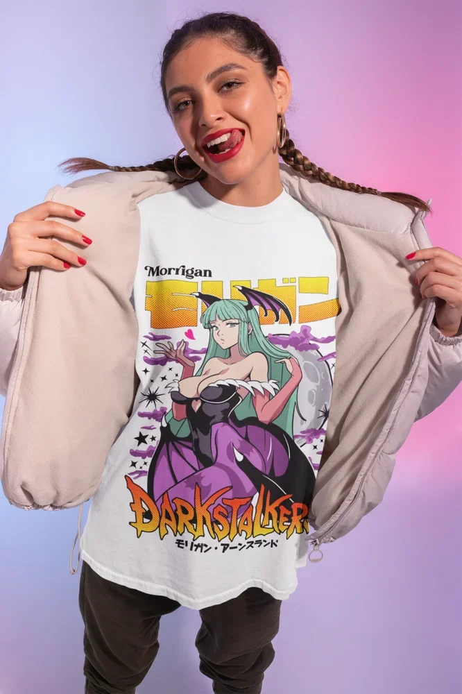 Morrigan Aensland T-shir Darkstalkers Shirt Girl Anime Waifu Gift Shirt All Size  Oversized T Shirt  Graphic T Shirts Fashion