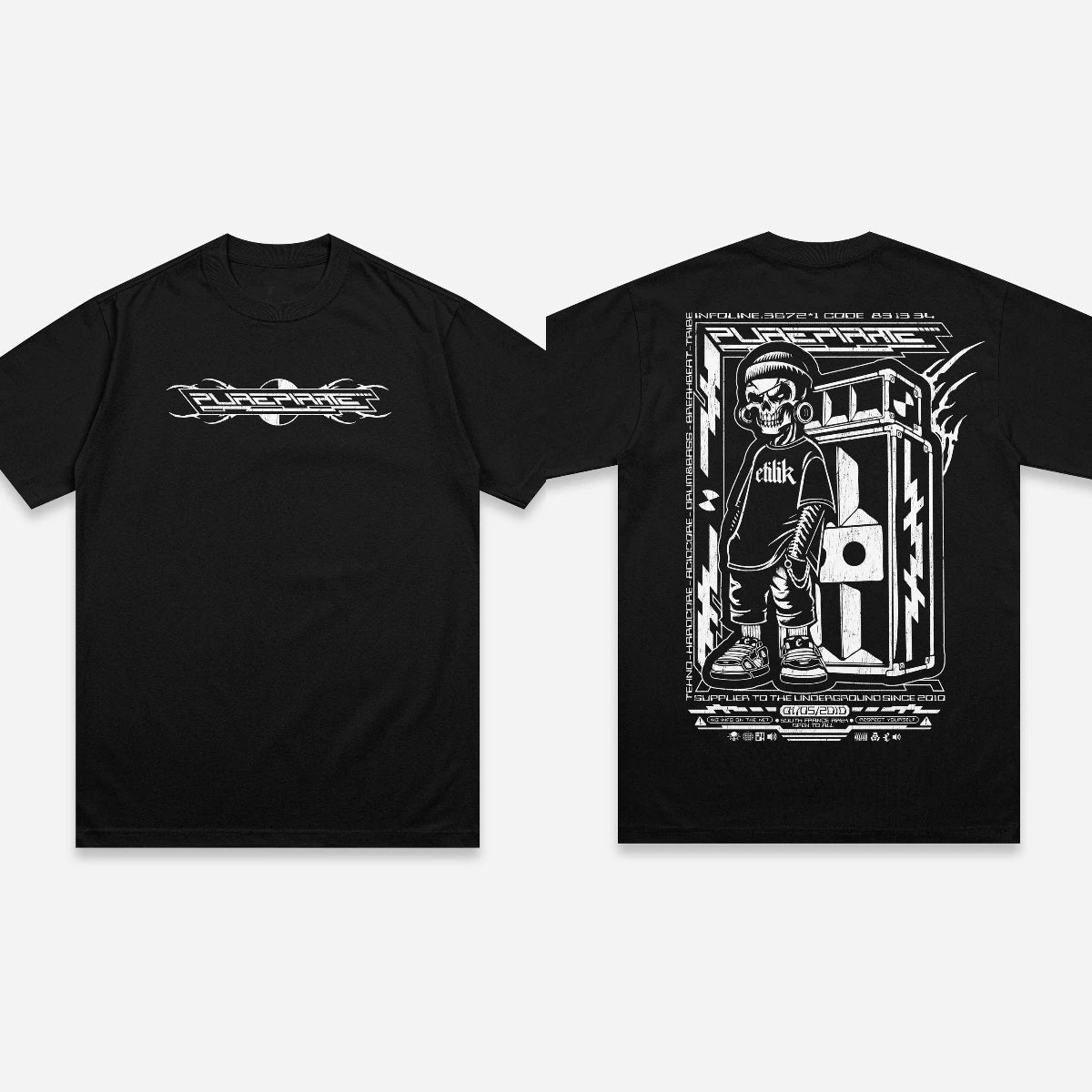 Hip Hop Street Punk Men's T-shirt Pray for The Rave Overszied Graphics Tee Heavy Cotton Gothic Dark Short Sleeves Men's Clothing