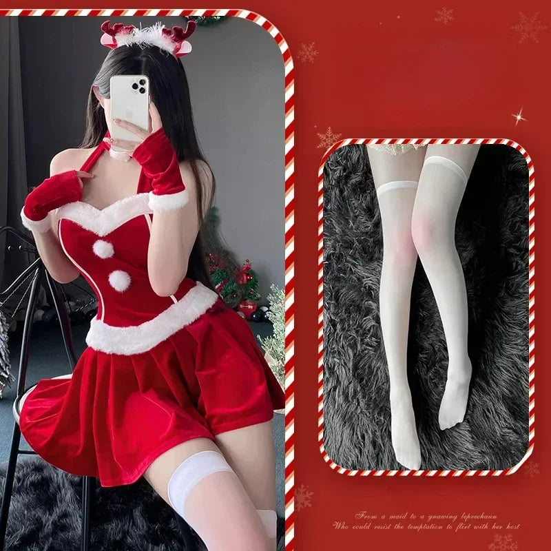 Christmas Sexy Lingerie Dress Sweet Bunny Girl Costume Rabbit Woman Set Cosplay Costume Role Play Uniform Stage Performance Set