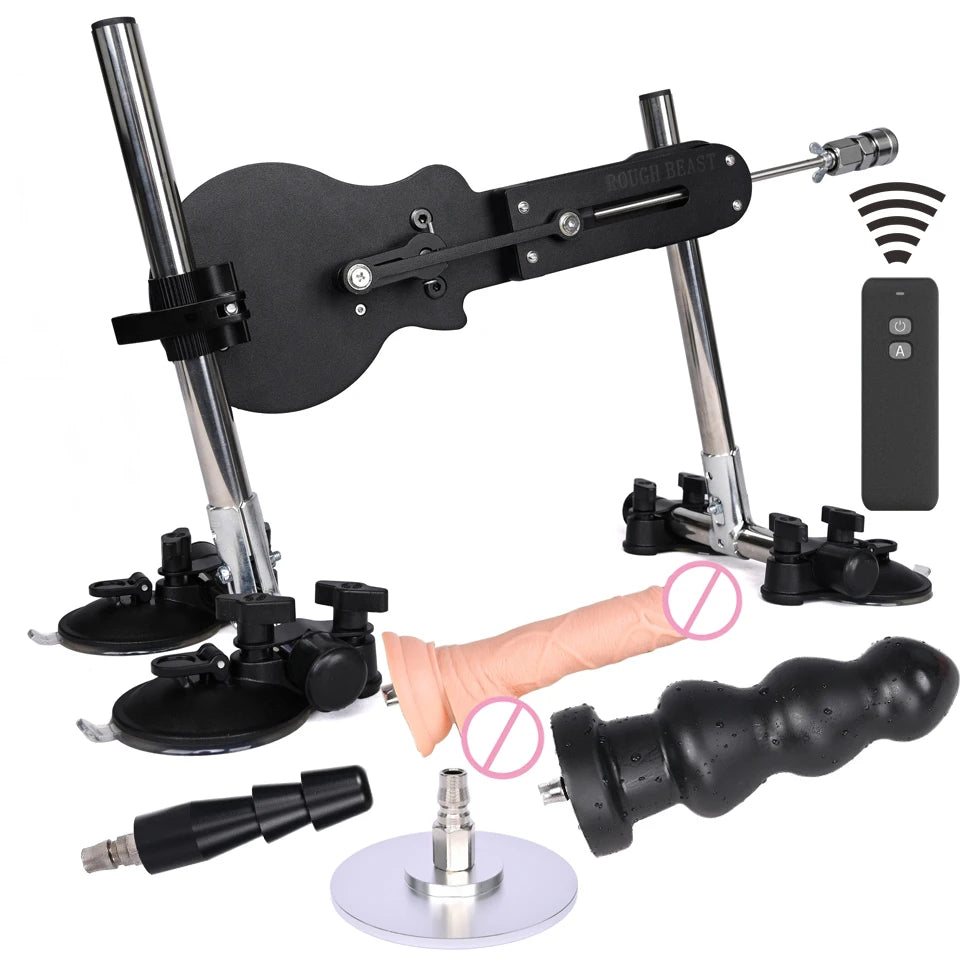 ROUGH BEAST Sex Machine Automatic with Dildo Attachment for Women Telescopic 120W Power Masturbation Machine Vac-U-Lock Sex Toys