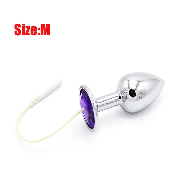 Electro Shock Anal Vaginal Plug Electric Crystal Dildo Butt Plug Bdsm Jump Egg Prostate Massage Vibrator Sexy Toy For Couple Sex