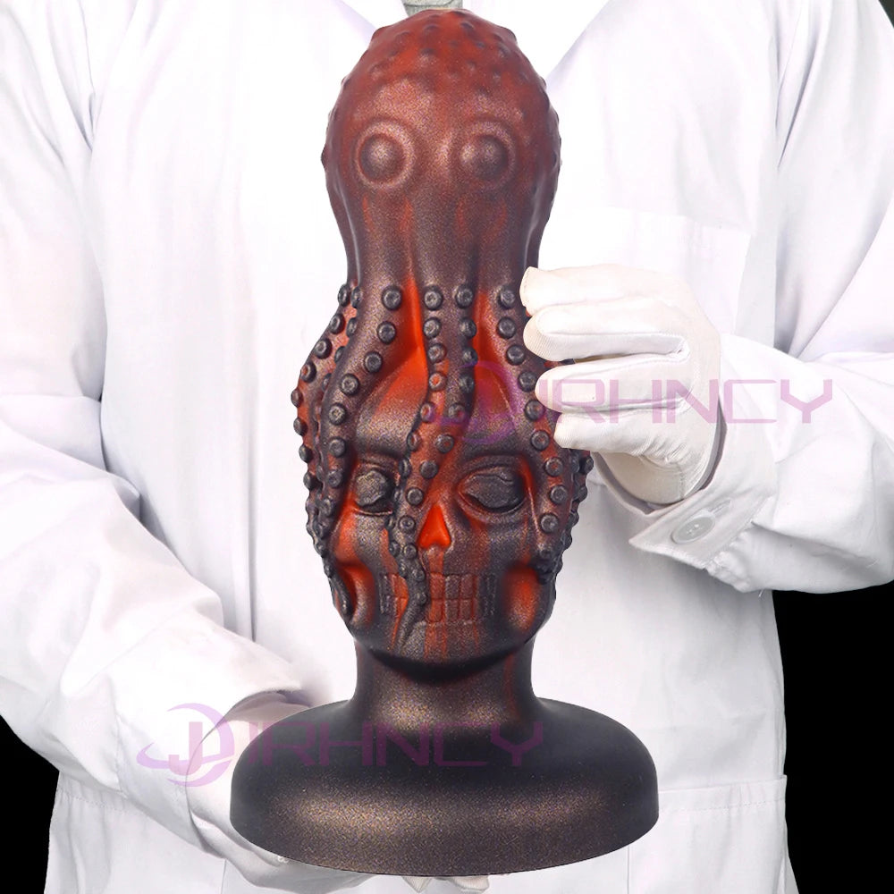 10cm Skull Anal Toys for Man 18+  Silicone Platinum Liquid SiliconeAnalyse Dildo Adult Sex Toy for Women Men Butplug