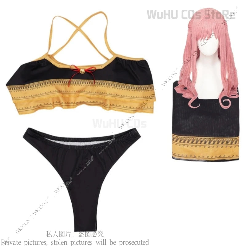 Anmie SRY Cos Family Anya Forger Cosplay Costume Swimsuit Anime Japanese Summer Bikini Adult Wig Cos Halloween Party Sexy Woman