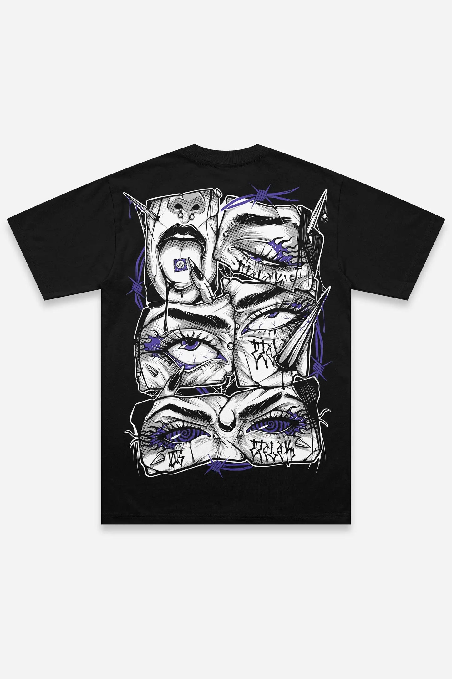 Hip Hop Street Punk Men's T-shirt Pray for The Rave Overszied Graphics Tee Heavy Cotton Gothic Dark Short Sleeves Men's Clothing
