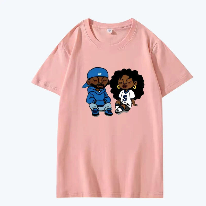 Rapper Kendrick Lamar and SZA II T Shirt men women Oversized 100% Cotton Hot sale short sleeve Summer top Unisex plus size tops