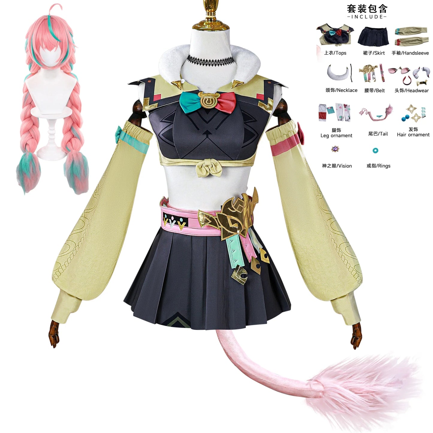 Varesa Cosplay Game Genshin Impact Costume Outfit Cosplay Dress Carnival Halloween Comic Animation Party Clothing Wig Shoes Suit