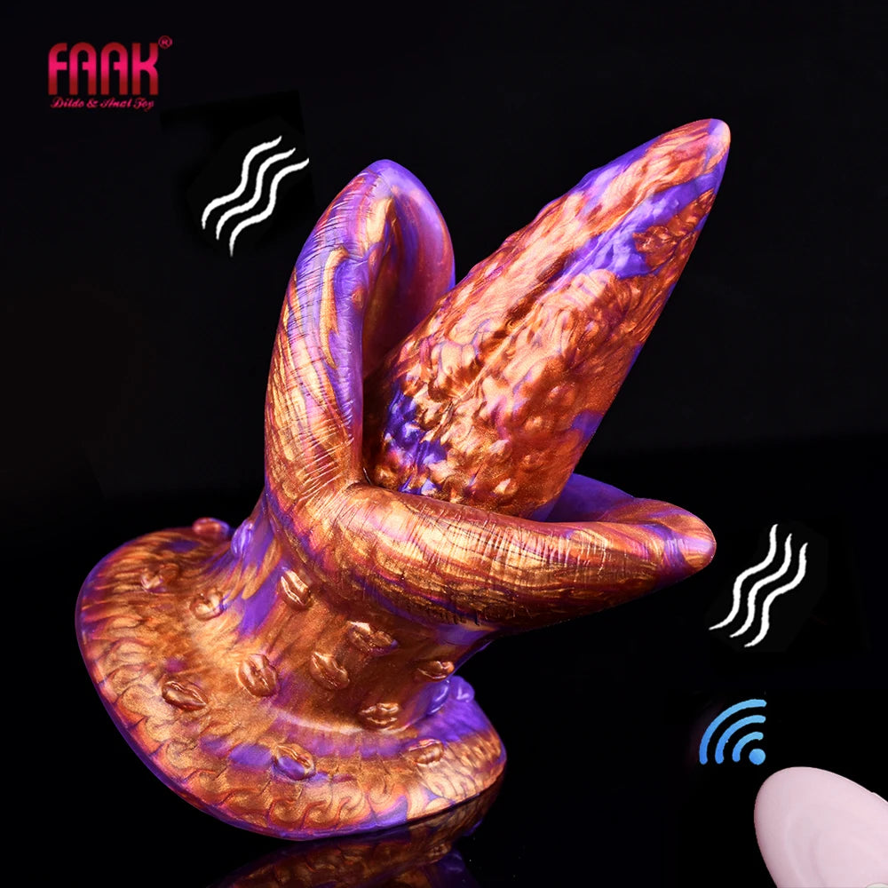 ASHBURN Silicone Vibrating anal Dilators With Sucker Remote Control Tongue Vibrators Clitoral G-spot Stimulate Sex Toys Masturbator