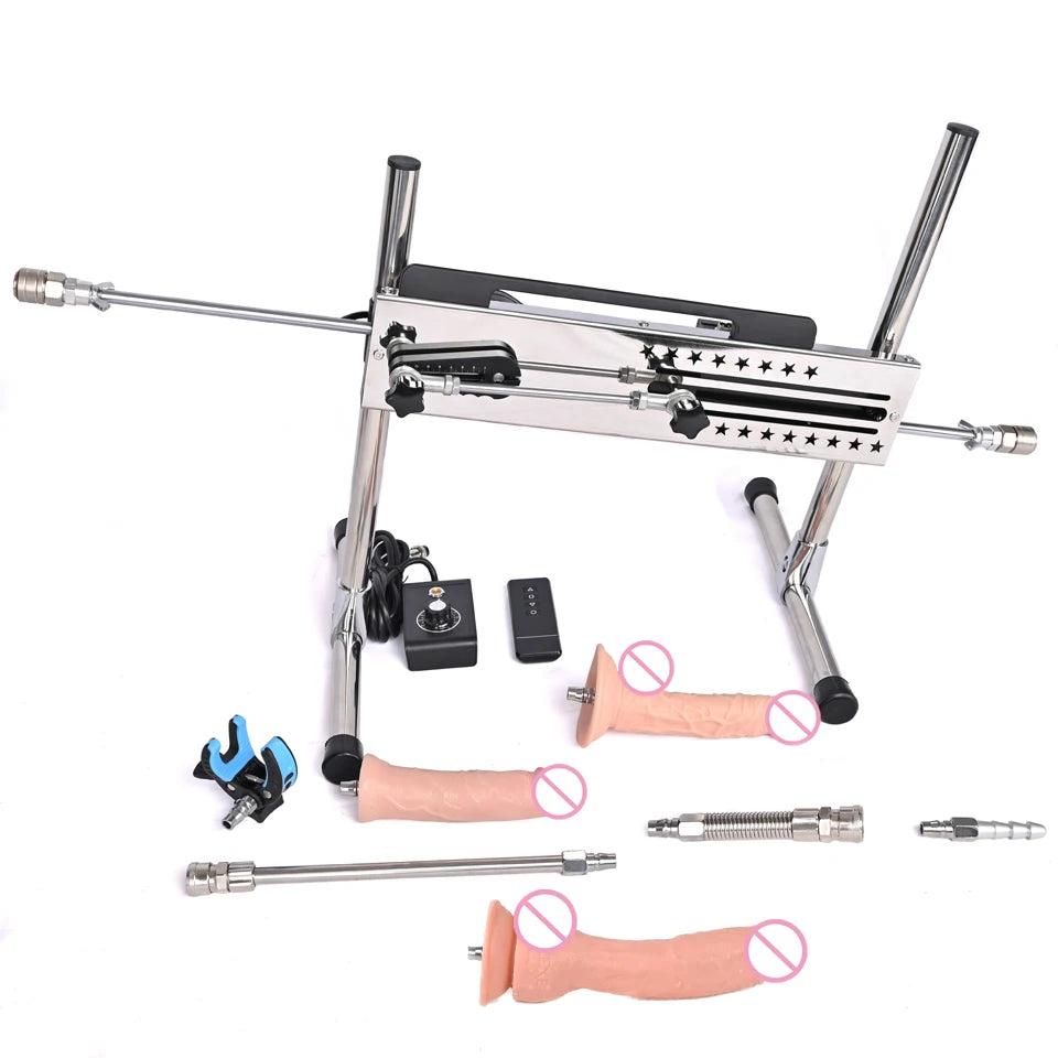 ROUGH BEAST Sex Machine Automatic with Dildo Attachment for Women Telescopic 120W Power Masturbation Machine Vac-U-Lock Sex Toys