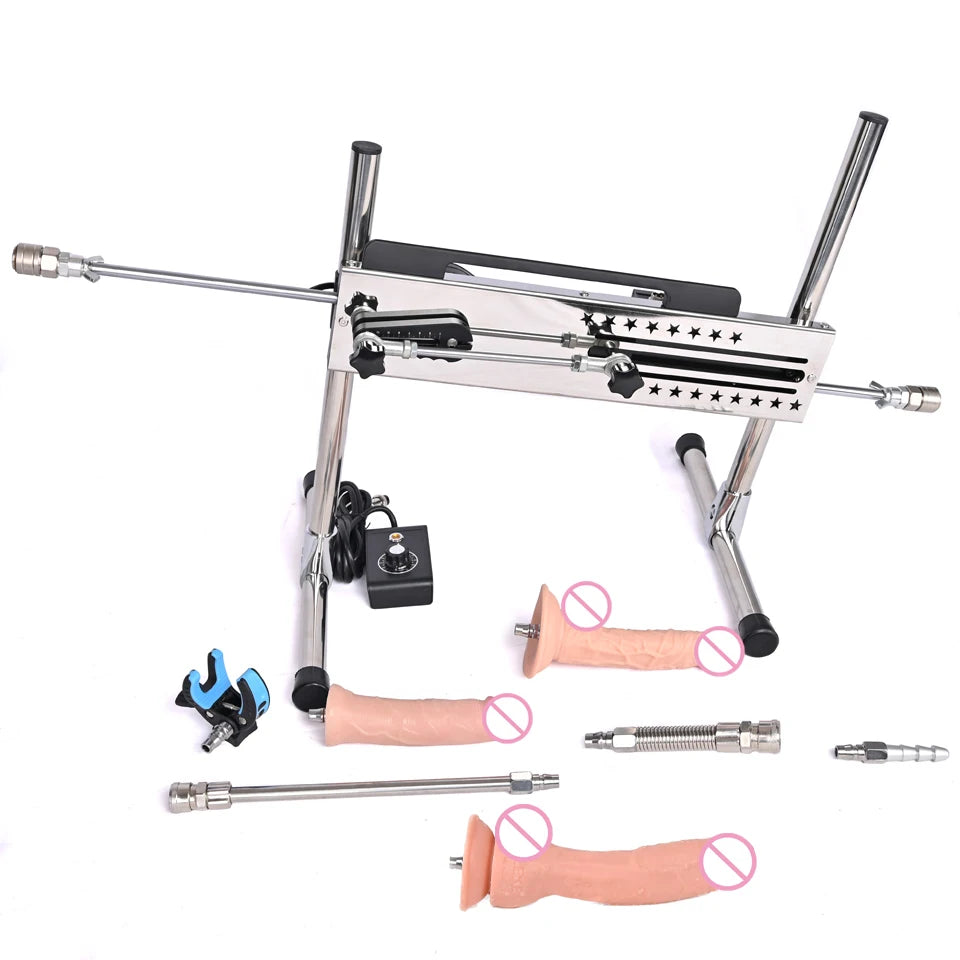 ROUGH BEAST Sex Machine Automatic with Dildo Attachment for Women Telescopic 120W Power Masturbation Machine Vac-U-Lock Sex Toys