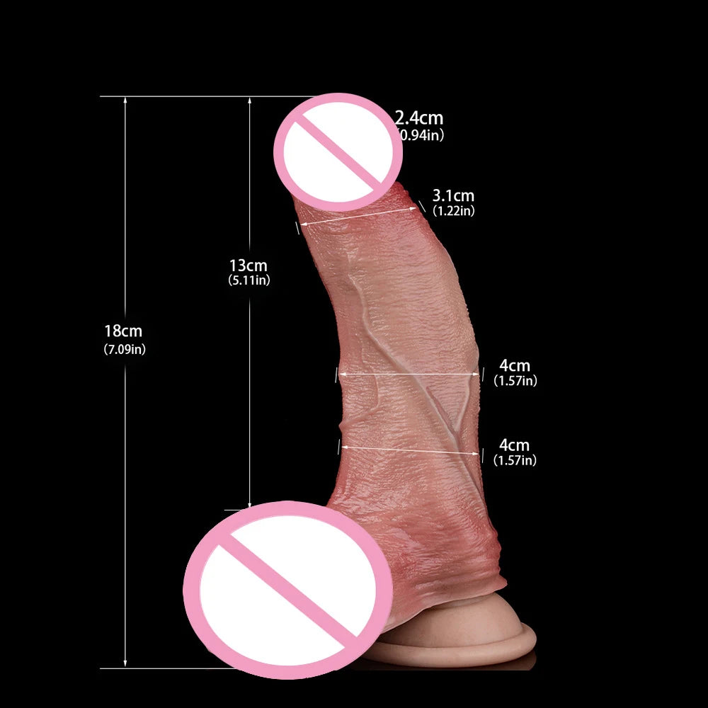 ROUGH BEAST Double Layer Soft Silicone Realistic Silicone Dildo Clitoral Vagina and Anal Stimulation with Strong Suction