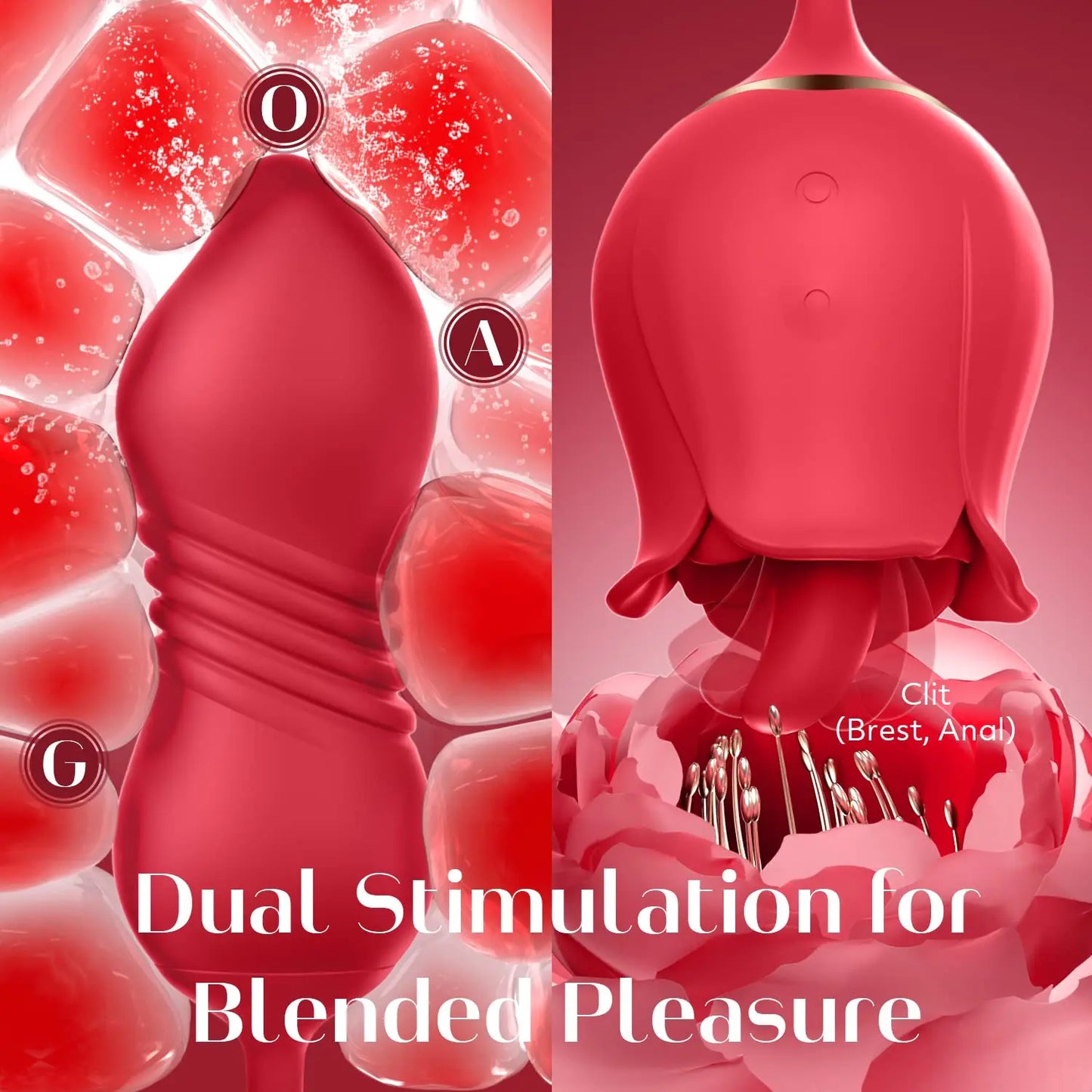 Rose Toy Thrusting Dildo Vibrator for Women Egg Clitoris Sucker Stimulator Tongue Licking Adults Goods Sucking Sex Toys Female