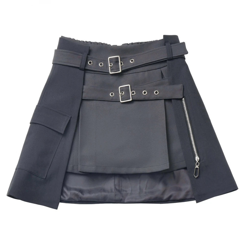 Gothic Splicing Mechanical Style Sets Sweet Cool Hooded Oversized Zipper Jacket Elastic Waist Casual Trousers Subculture Outfits