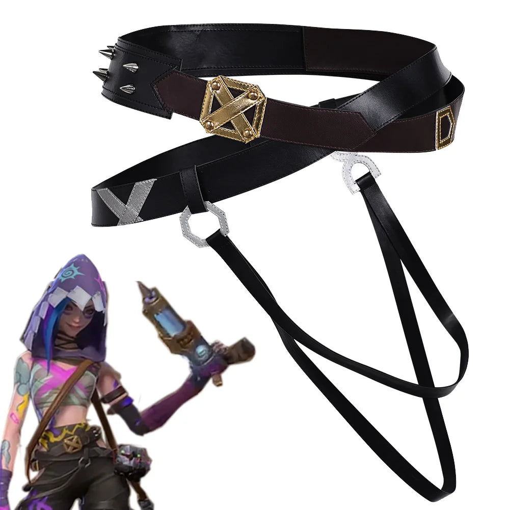 Arcane Jinx Double Layer Waist Belt With Strap 2024 Game LoL TV 2 Cosplay Costume  Adult Women Roleplay Fantasia Props Female