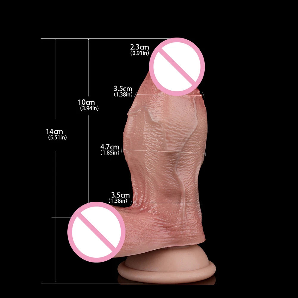 ROUGH BEAST Double Layer Soft Silicone Realistic Silicone Dildo Clitoral Vagina and Anal Stimulation with Strong Suction