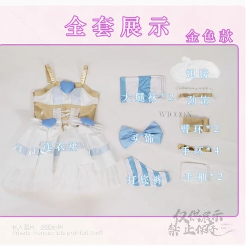 Panty & Stocking Anarchy With Garterbelt Cosplay Costume Lolita Angel Dress Wigs Women Outfits Halloween Role Play Customized
