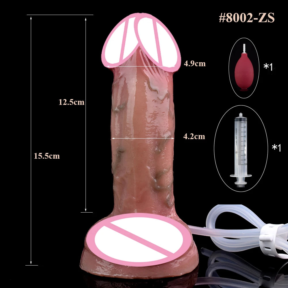 ASHBURN Skin Touch Lifelike Squirting Penis Silicone Ejaculation Realistic Dildo Sex Toys For Women Anal Plug Flirting Masturbate