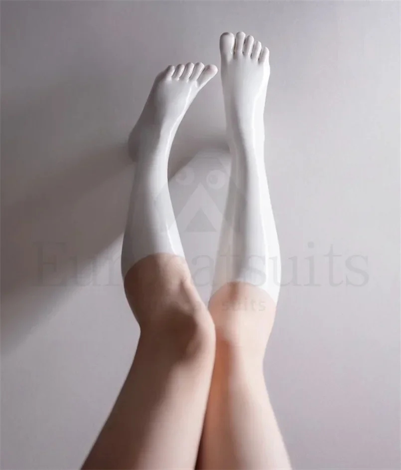 customized latex socks women rubber bodysuit long opera gloves latex stockings  pink socks stockings sexy lingerie bdsmgear