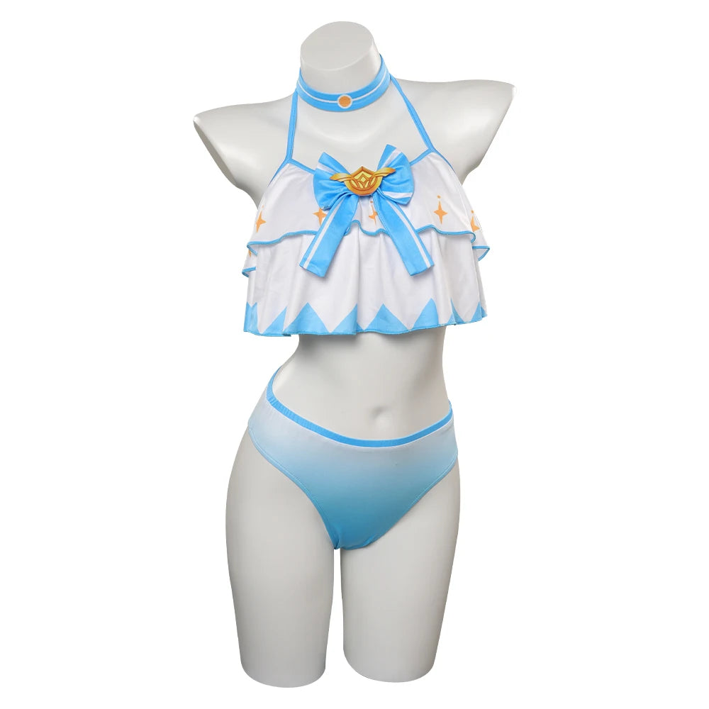 Nahida Lumine Cosplay Hutao Costume Genshin Impact Swimsuit Wanderer Top Shorts Cloak Halloween Carnival Party Disguise Suit