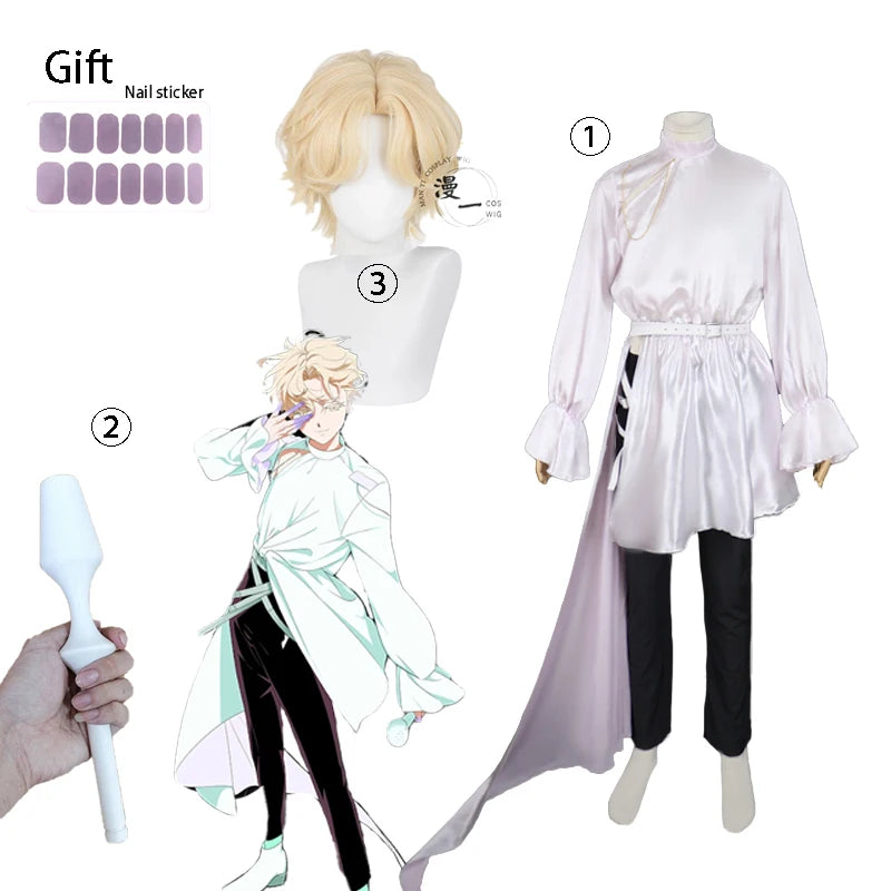 Alien Stage Luka Cosplay Costume Wig Top Pants Anime Idol Cosplay Role Playing Party Suit Mens Fancy Halloween Carnival Outfit