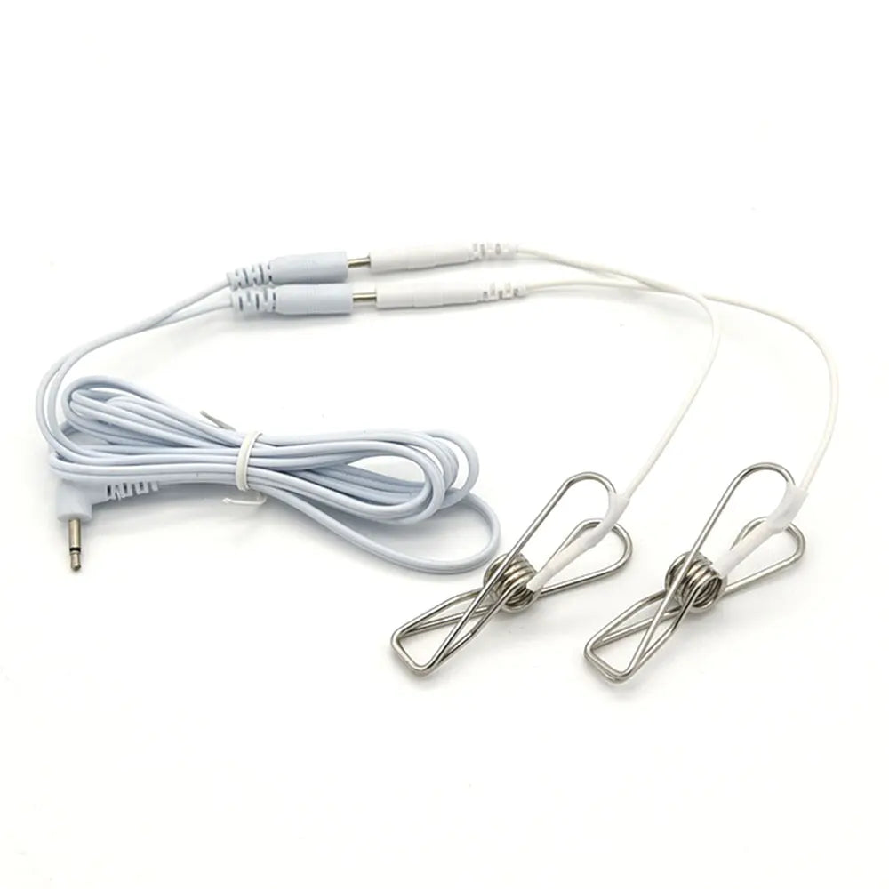 ASHBURNS Electro Shock Anal Butt Plug Electric Nipple Sucker Clamps E-stim Penis Plug Ring Cock Cage SM Chastity Couple Sex Medical Toys