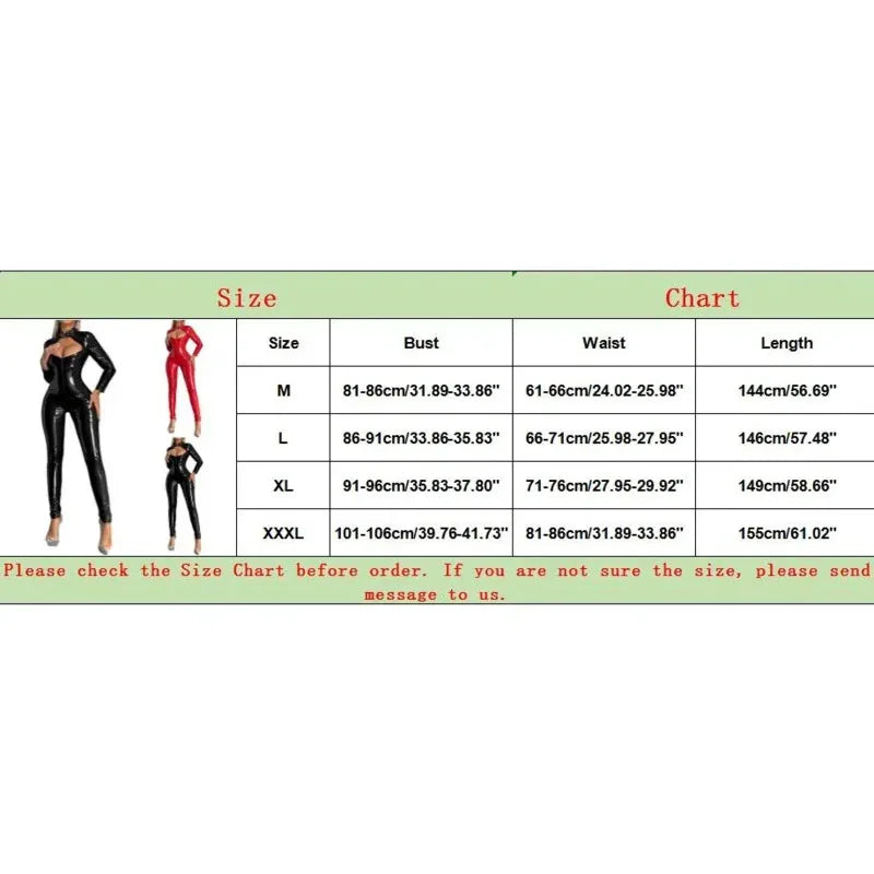 2025 New Zipper Sexy Open Crotch Faux Leather Bodysuit Women Erotic Lingerie Crotchless Teddy Latex Catsuit Lad A Loving Family