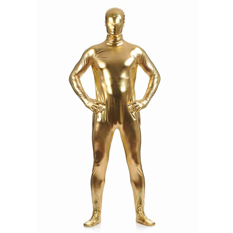 Metallic Solid Color Shiny Morph suits S-XXXL