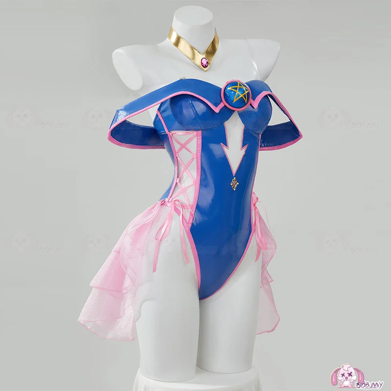 Anime Sexy Dark Magician Girl Cosplay Costume Hat Dress Role For Women Men PU Leather Bodysuit Anime Cosplay Costume Party Suits