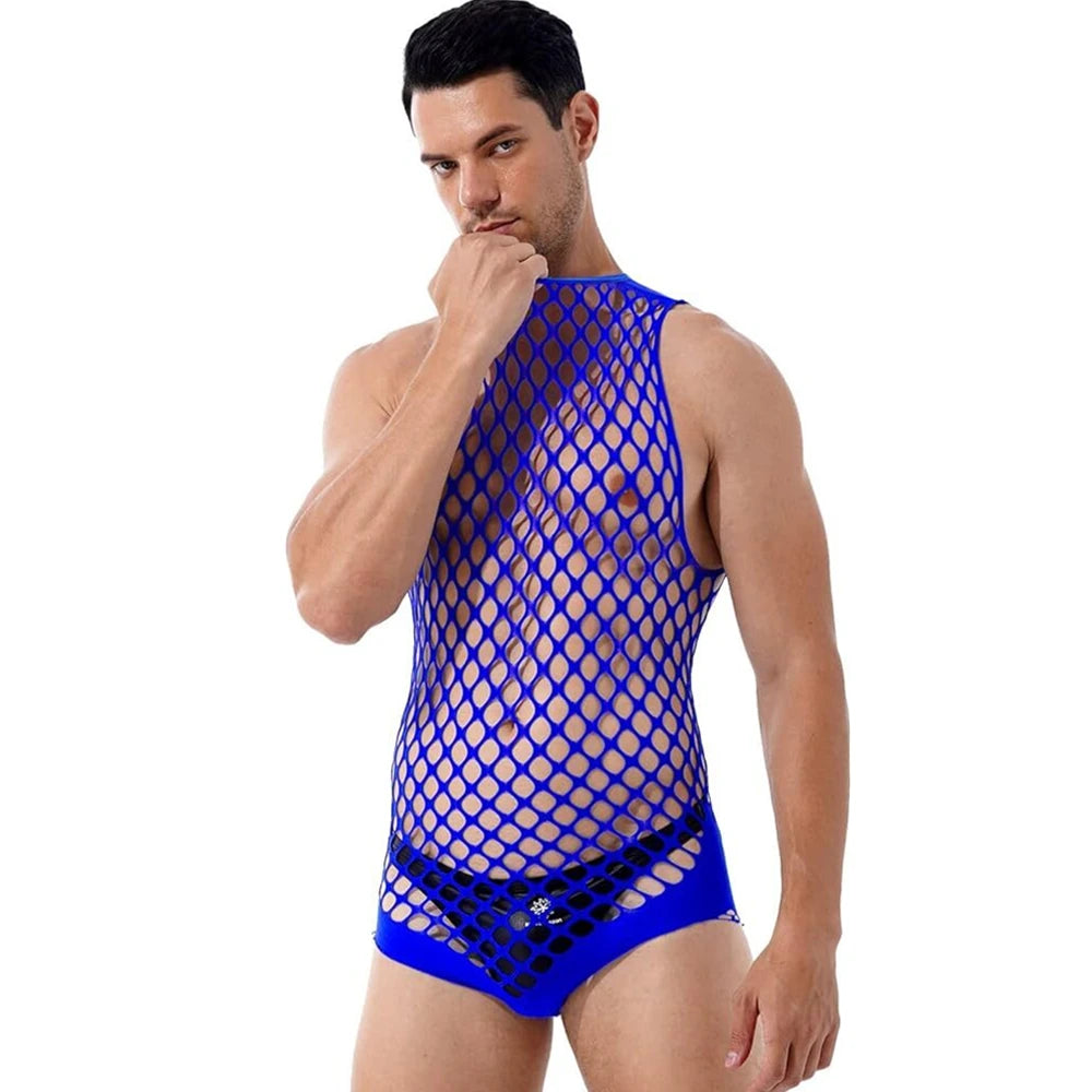 Sexy Lingerie Mens Fishnet Bodystocking Gay Open Crotch Sex Underwear Erotic Dress Bodysuit Exotic Porn Babydolls Outfits