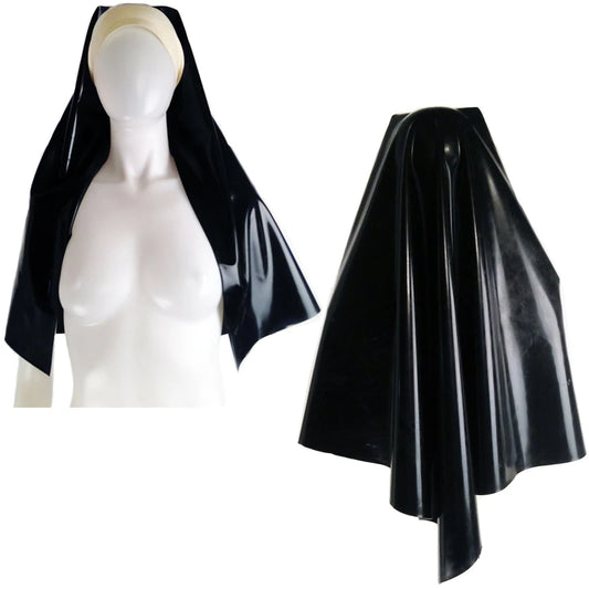 Unisex Nun Headgear Women Cosplay Costumes Maid Role Play Nun Sister Uniform LATEX FAUX