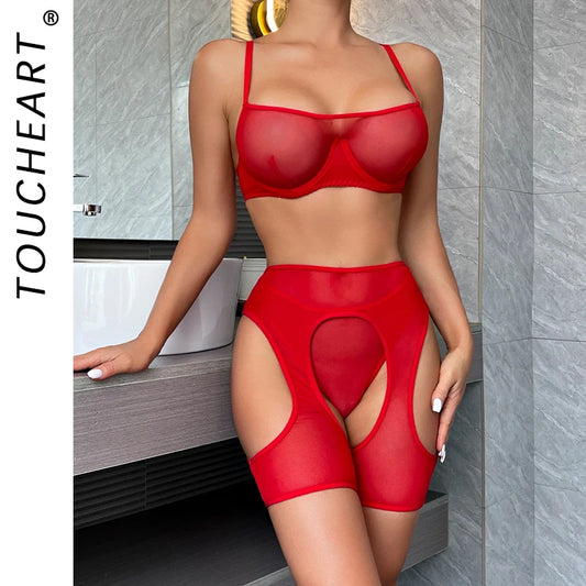 Hot New Women's Underwear Sets Sexy Night Clothes Womans Clothing Panties and Bra Set Romantic Lingeries Set Lingerieset Dames
