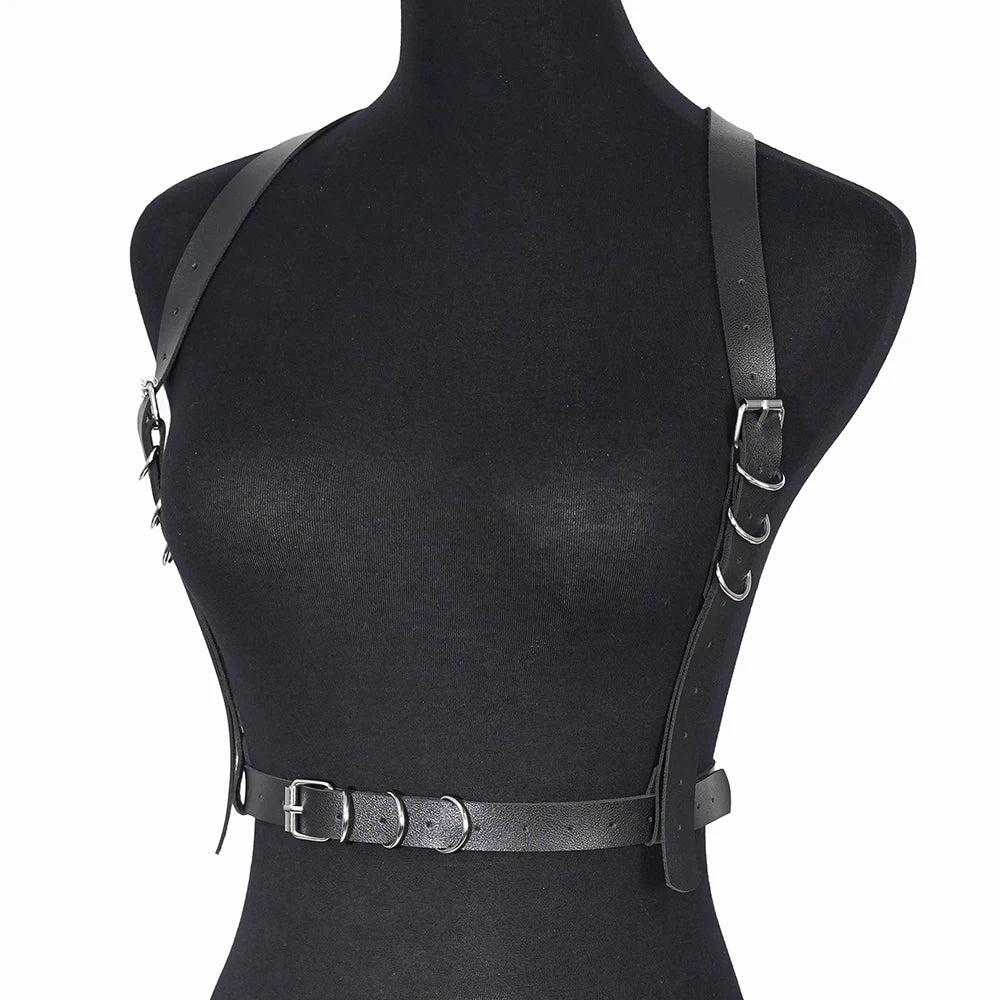 Fashion Leather Harness Belts for Women Shaping Chest Harness Waist Corset Belt Suspenders Body Harness Goth Clothing Accessorie