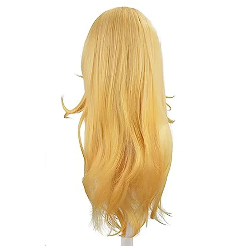 Game Peach Wig Cosplay Princess Wig Peach Crown Cosplay Long Wavy Halloween Peach Costume Party Wigs Cosplay Wig