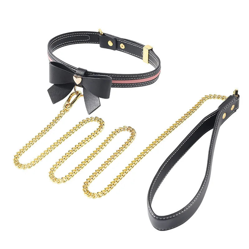 Sevanda Sexy Adult Leather Bow Tie Collar Sexy Gadgets Fetish Strapon Erotic Products Bondage Ties and Restraints BDSM Sex Toys