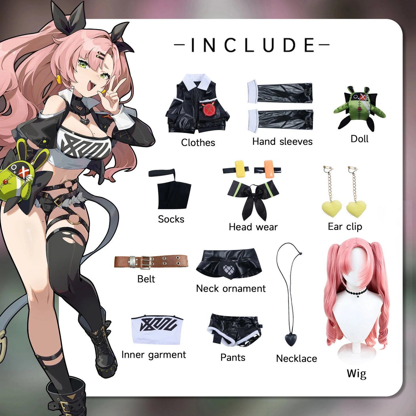 Nicole Demara Cosplay Costume Zenless Zone Zero Carnival Uniform Wig Anime Halloween Costumes Men Game