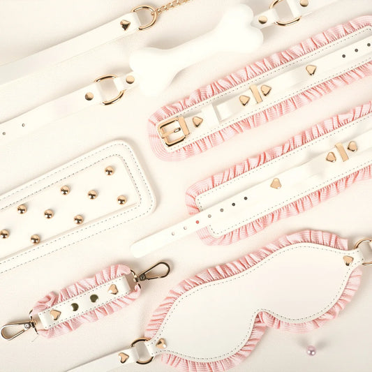 SM Fetish BDSM Bondage Erotic Toy Restraint Set Sex Toys For Women Handcuffs Collar Gag Eye Mask Hand Slap Couples Sex Tools