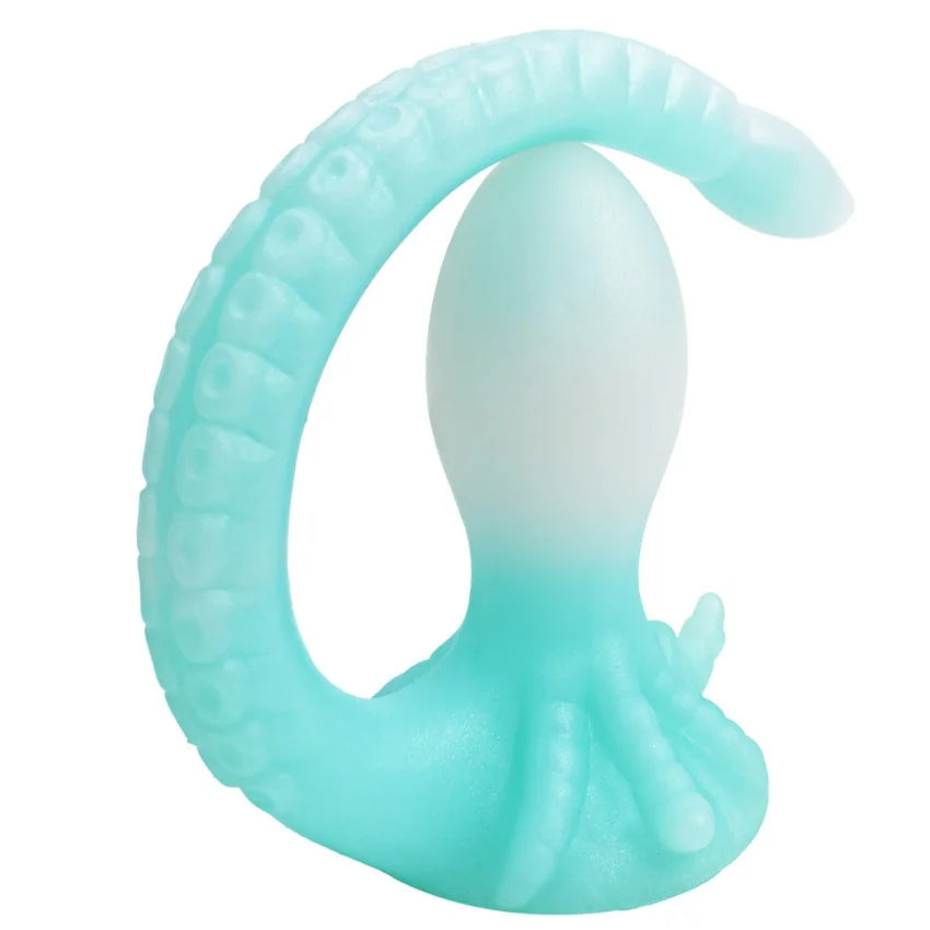 ASHBURN Luminous Anal Plug Dildo Stimulate Anus and Vagina Butt Plug Masturbator Soft Long Penis Anal Dilator Sex Toys for Women and Men