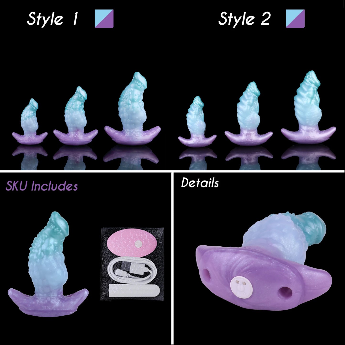 ASHBURN STALLION 2 IN 1 Dildo 10 Modes Bullet Vibrator Mouth Gag/ FURRY TAIL PLUG  Adjustable Leather Strap Bondage Muzzles Sex Toy For Women Couple BDSM Game