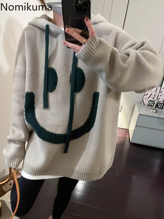 Thicked Oversized Pullovers for Women 2025 Fall Winter Clothing Hooded Casual Jumper Fashion Knitting Sweater Tops Sueter Mujer