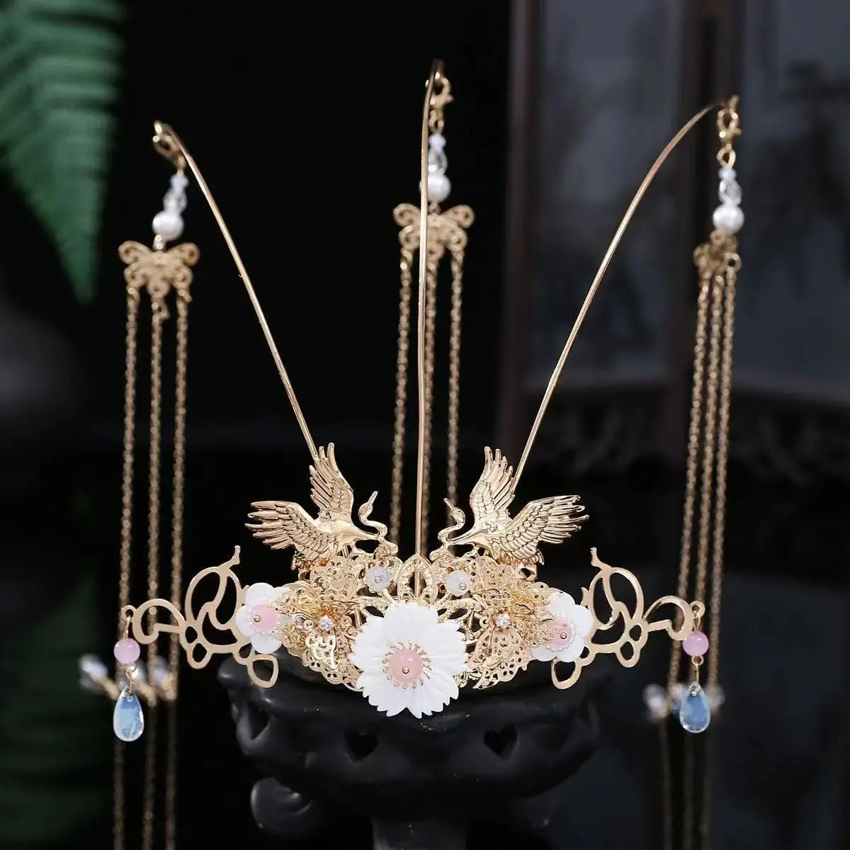 Heavenly Officials Bless Crown Prince Joy God Yue Shen's Wedding Dress Hair Crown Xie Lian Hair Crown Cosplay Han Fu Halloween