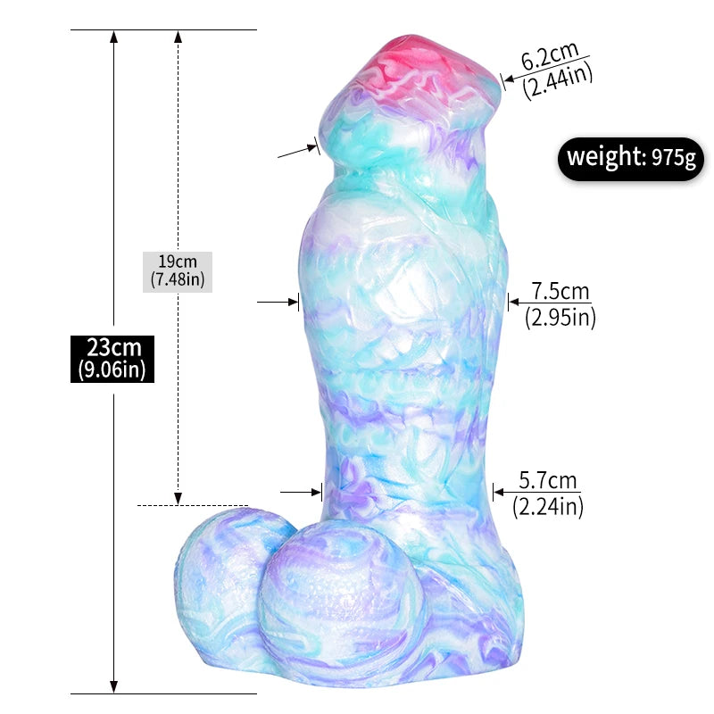 ASHBURN Liquid Silicone BEAST Monster Huge Dildo Ice Dragon Cock Anal Plug Long Penis Clitories Masturbation Sex Toys For Women Men