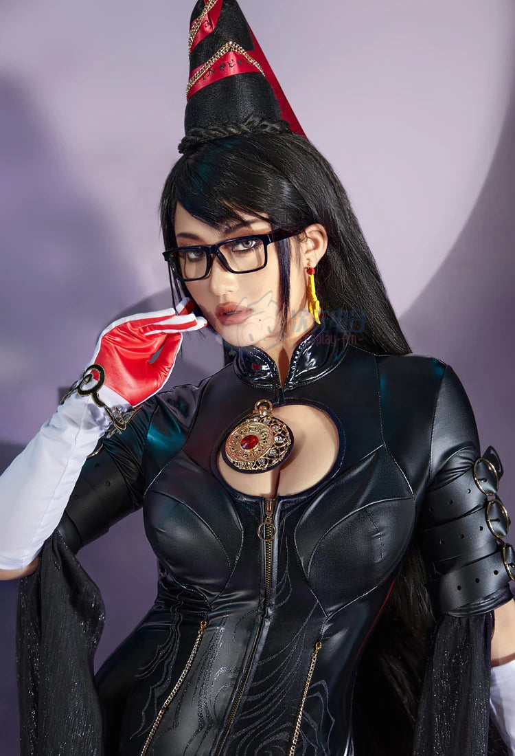 Game Bayonetta Cosplay Costume Halloween Outfits Women Bodysuit Wig