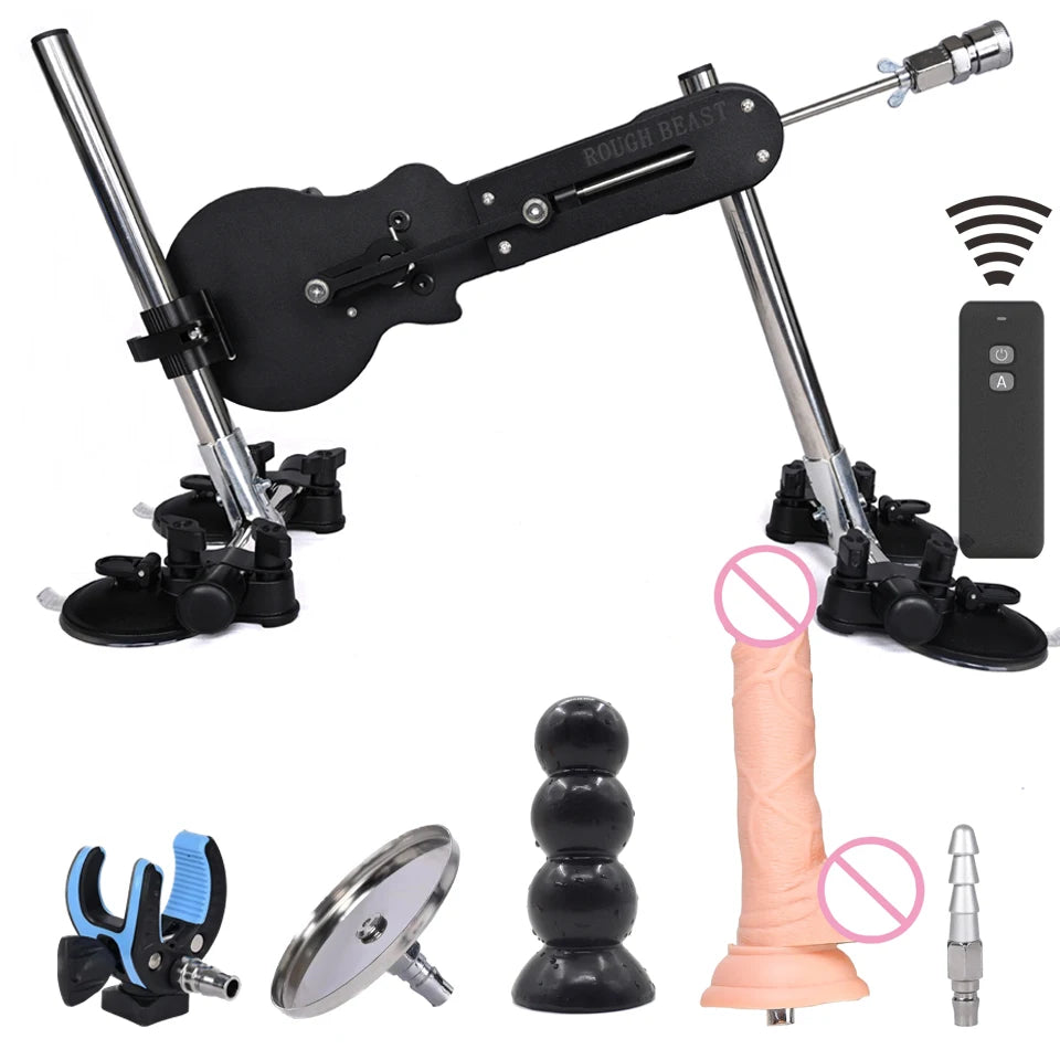 ROUGH BEAST Automatic Sex Machine with Dildo Attachment Wireless 70W Power Masturbation Machine for Women Telescopic Men Sex Toy