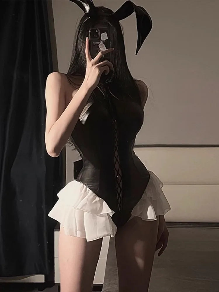 Hot Lolita Sexy Costume Cosplay Adult Womens Clothing Lingerie Sultry Bodysuit Open Bra Erotic Girl Uniform Set Female Outfit