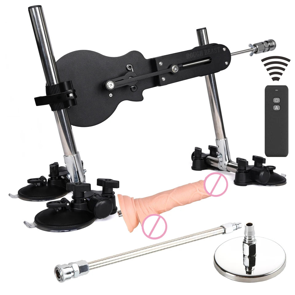 ROUGH BEAST Sex Machine Automatic with Dildo Attachment for Women Telescopic 120W Power Masturbation Machine Vac-U-Lock Sex Toys