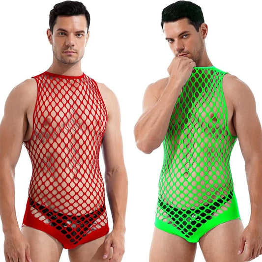 Sexy Lingerie Mens Fishnet Bodystocking Gay Open Crotch Sex Underwear Erotic Dress Bodysuit Exotic Porn Babydolls Outfits
